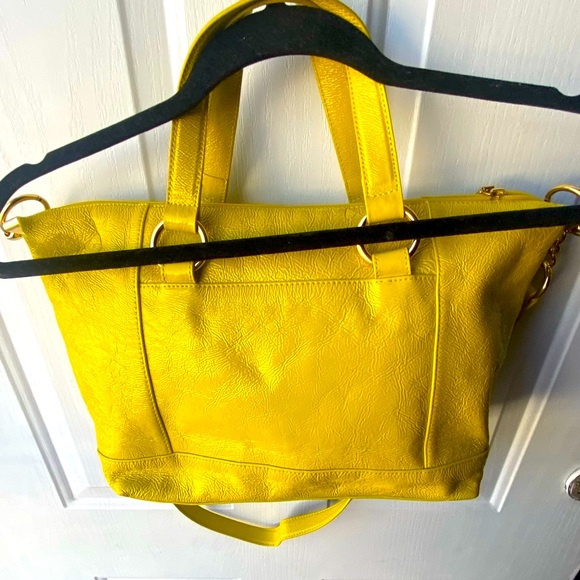 Yellow Leather Tote Bag - Picture 9 of 15